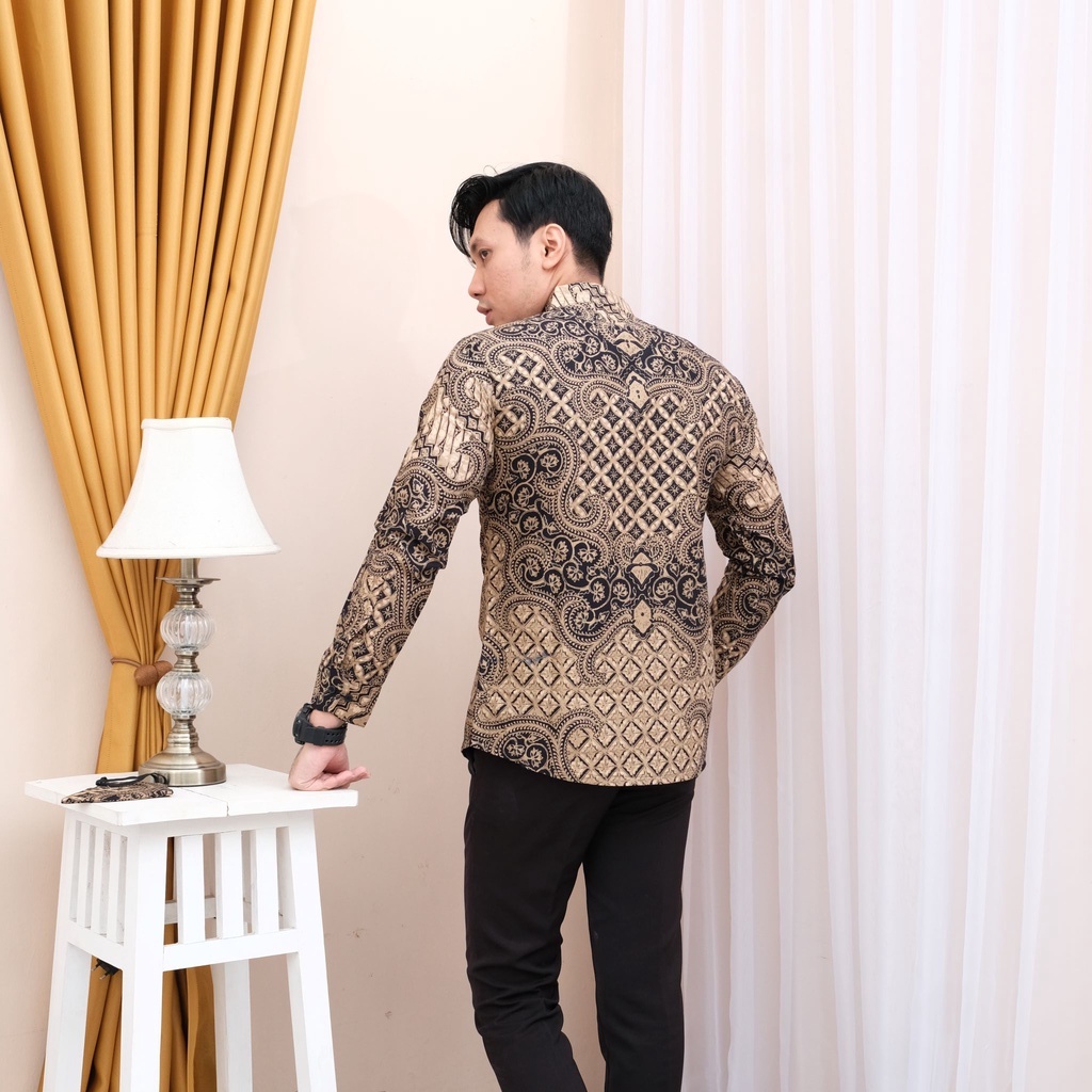 Batik Pria Lengan Panjang Batik Pria Modern Slimfit baju Batik Pria Lengan Panjang Premium Slim fit BATIK KERTOJOYO KJ007 kemeja batik pria lengan panjang full furing baju batik alisan pria Kemeja batik slimfit pria premium PRABUSENO LASKALA AKSA ADINATA