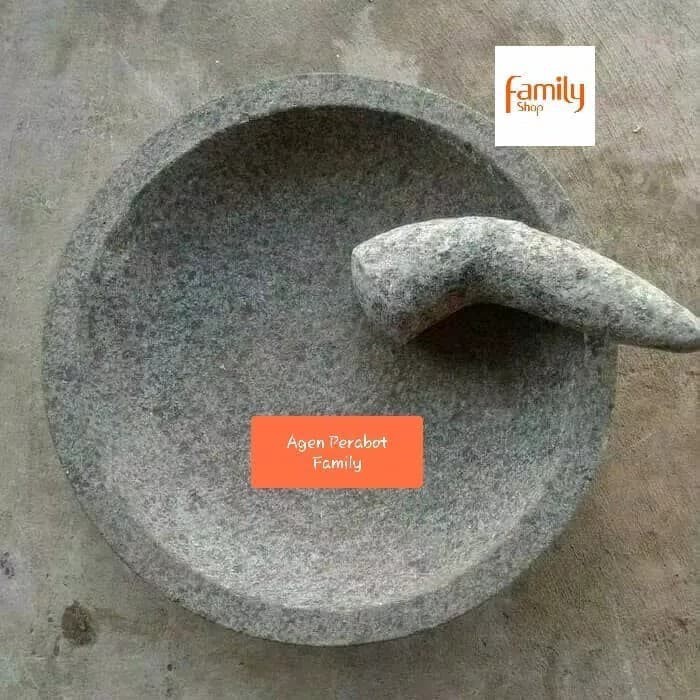 (18cm) Ulekan / Mutu dan Coet / Cowet / Cobek Batu Asli 18 cm APF186