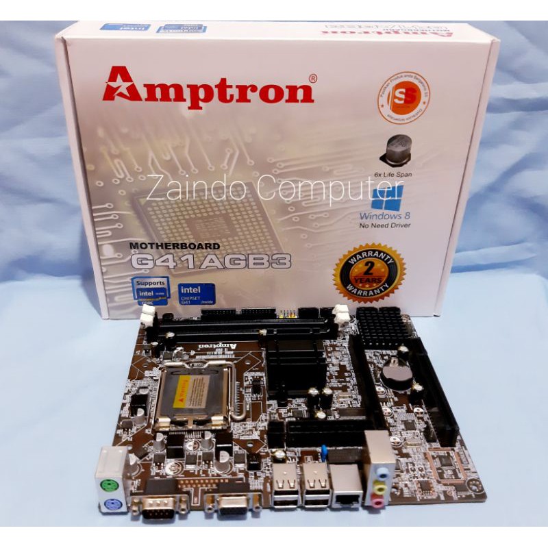 MATHERBOARD INTEL G41 AMPTRON DDR3 LGA 775, MATHEBOARD AMPTRON G41 DDR3 SOCKET 775 BARU