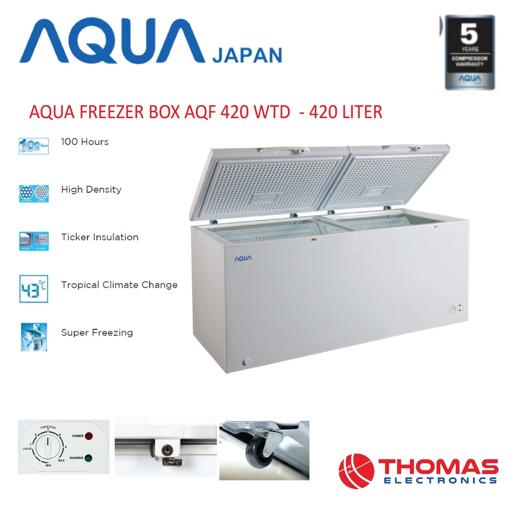 Chest Freezer Aqua AQF420WTD FREEZER BOX AQUA AQF 420 WTD 420 liter