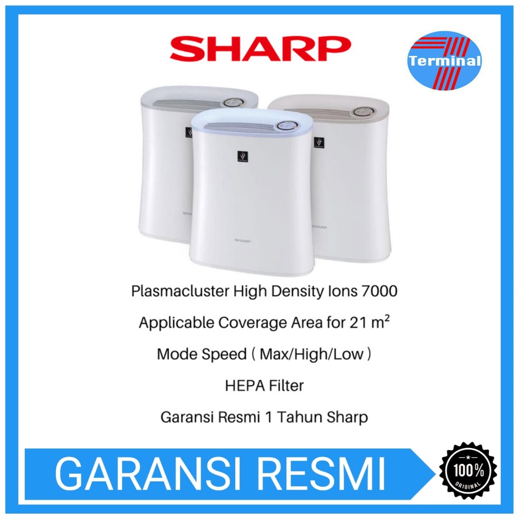 sharp fp f30y a c h air purifier  blue gray beige 