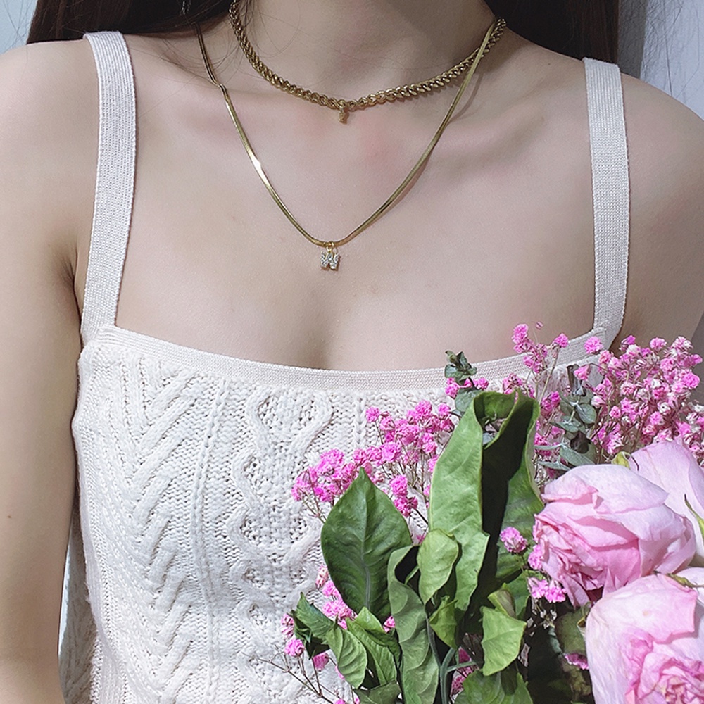 Needway  Personaility Clavicle Choker Geomertic Fashion Jewelry Inlaid Zircon Necklace Women Chain New Punk Crtsyal Pendant Letter