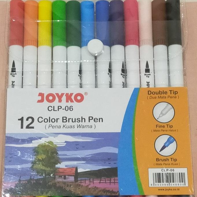 

Ready stock] spidol brush pen joyko pena kuas clp 06 marker double tip 12 warna