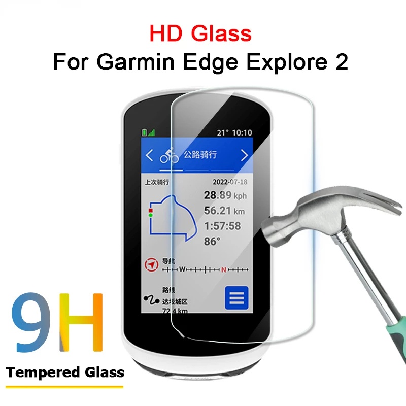 Pelindung Layar Tempered Glass HD Transparan Ultra Tipis Anti Gores / Pecah Untuk Garmin Edge Explore 2