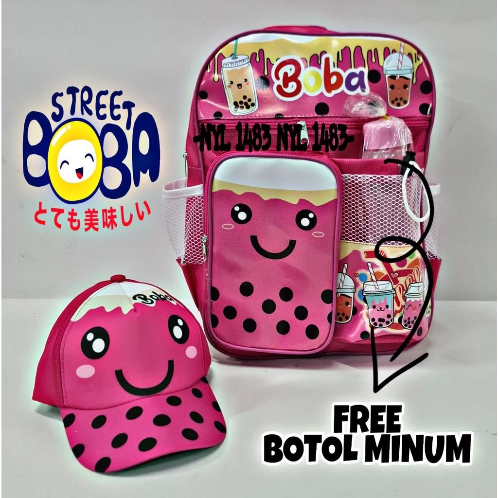 rasta_bags17 - RANSEL ANAK SD BOBA FREE BOTOL MINUM Star Tas ransel anak perempuan karakter Boba gratis botol minum - tas anak