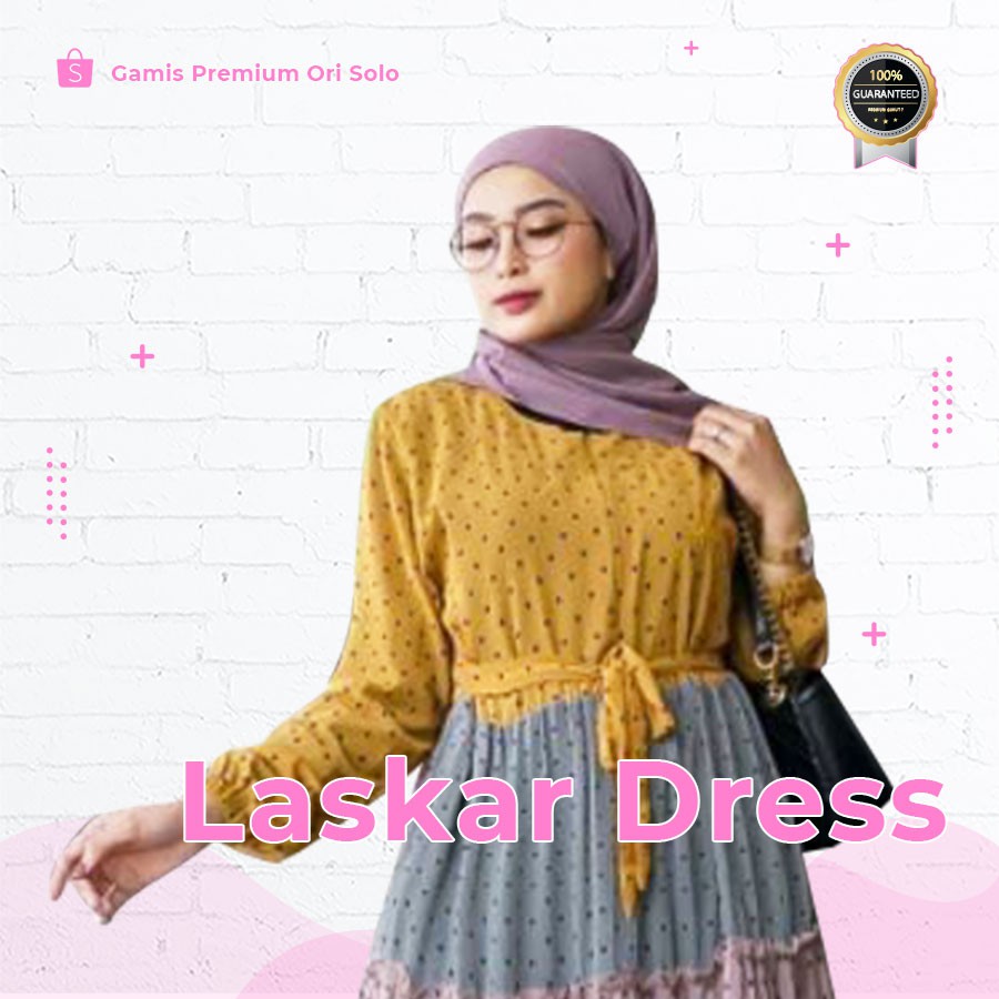 Laskar Maxy Gamis Wanita Kekinian Dress Muslim Wanita Premium Ori by Spassy