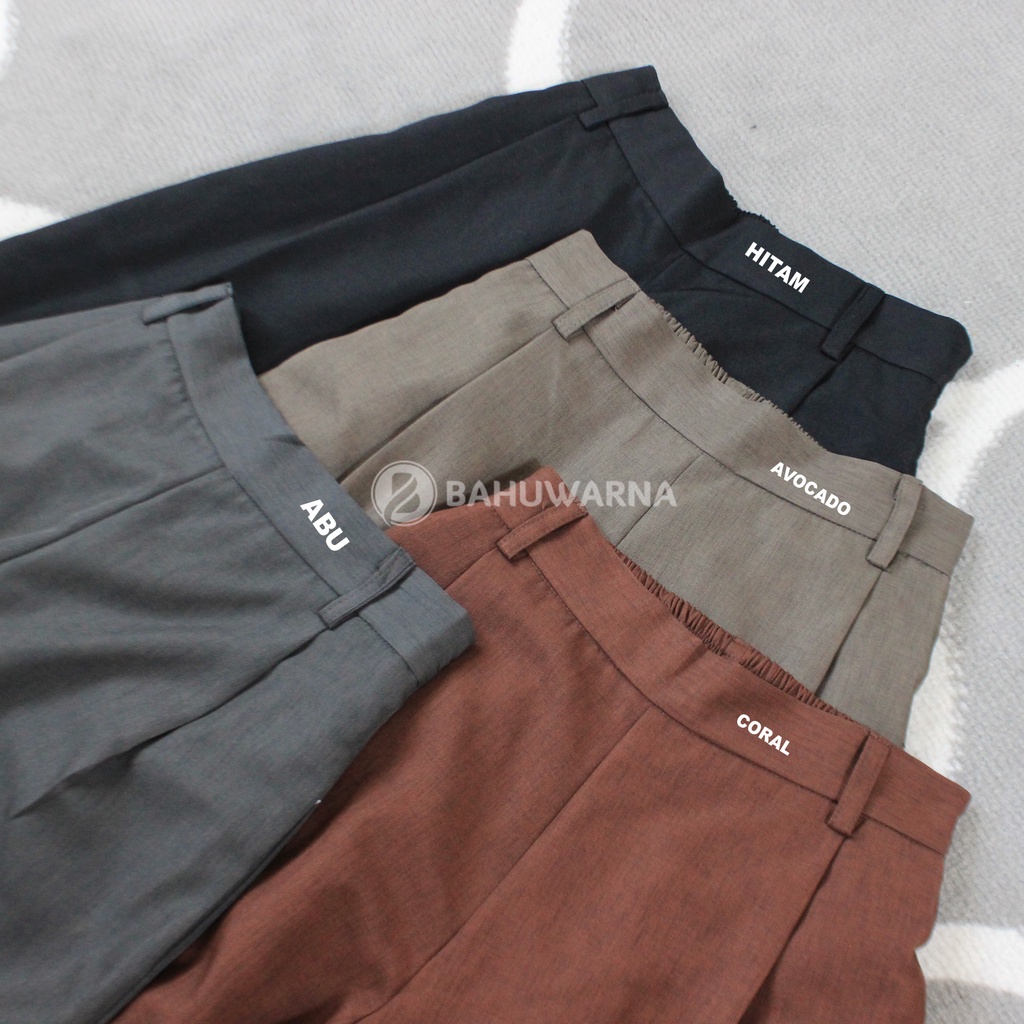 Celana Highwaist Loose Pants Trousers celana kerja wanita kantor Celana Anti Kusut - Celana Kulot Wanita