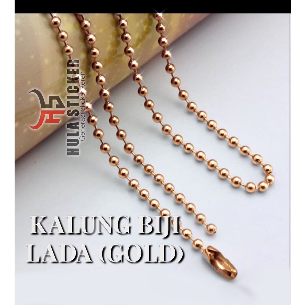 Kalung Rantai MCI Titanium BIJI BAMBU GOLD Import Stainless 316L Anti Karat