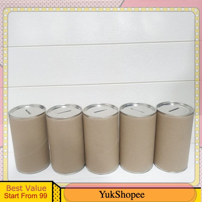 Celengan Kaleng Polos Tanpa Sticker Small uk. 14 x 8 cm