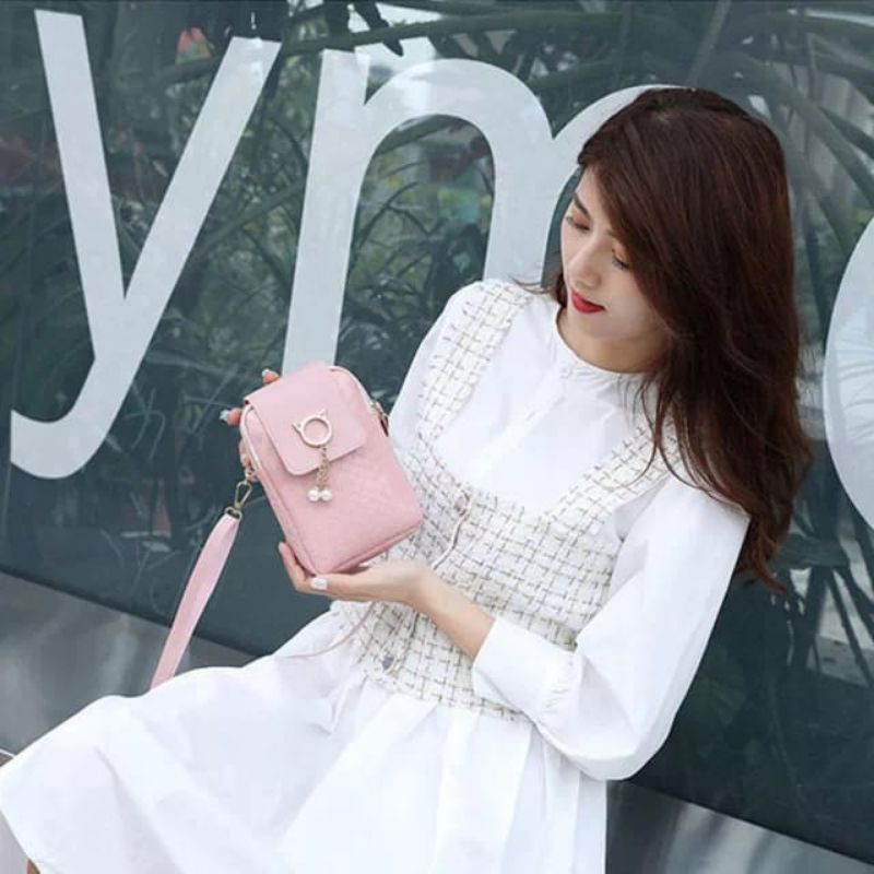 tas selempang wanita tas handphone fashion korea import real pict