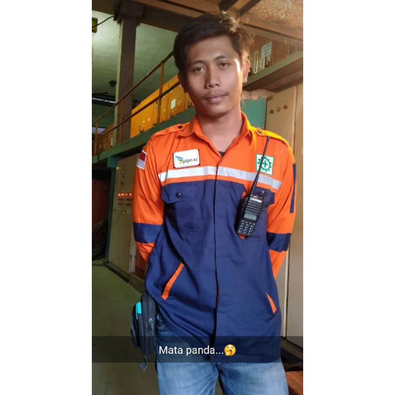 SERAGAM SAFETY SEMI JAKET ORANYE DONGKER FREE LOGO K3 BENDERA KAIN DRILL REAL PICTURE