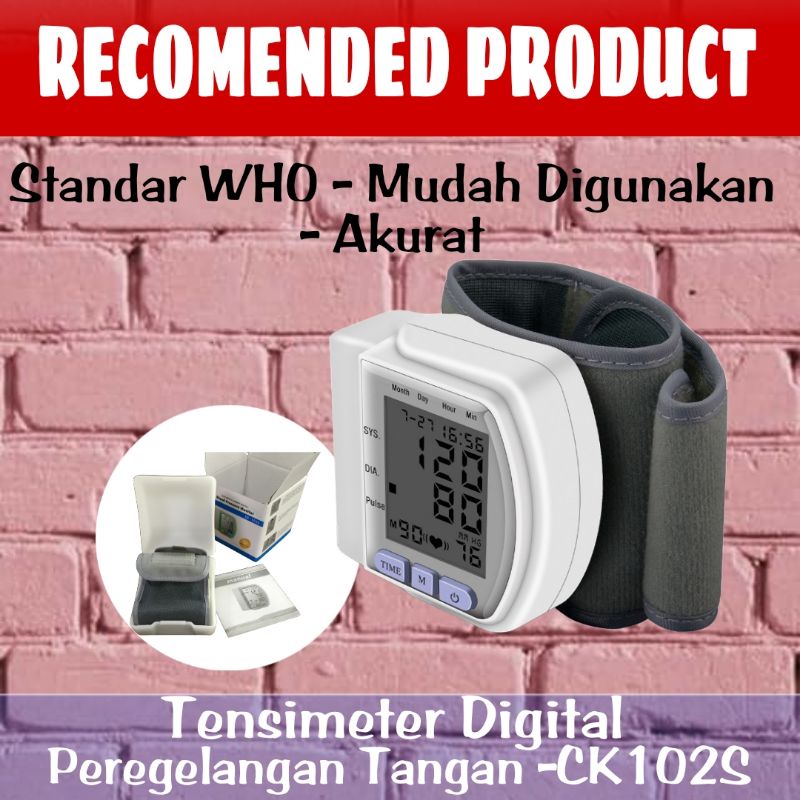 Tensimeter Digital Pergelangan Tangan CK-102S Blood Pressure Monitor Alat Pengukur Tekanan Darah