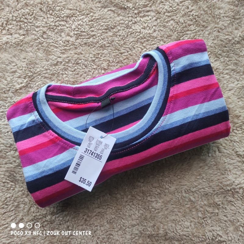 kaos Oblong STRIPE lengan Panjang Wanita