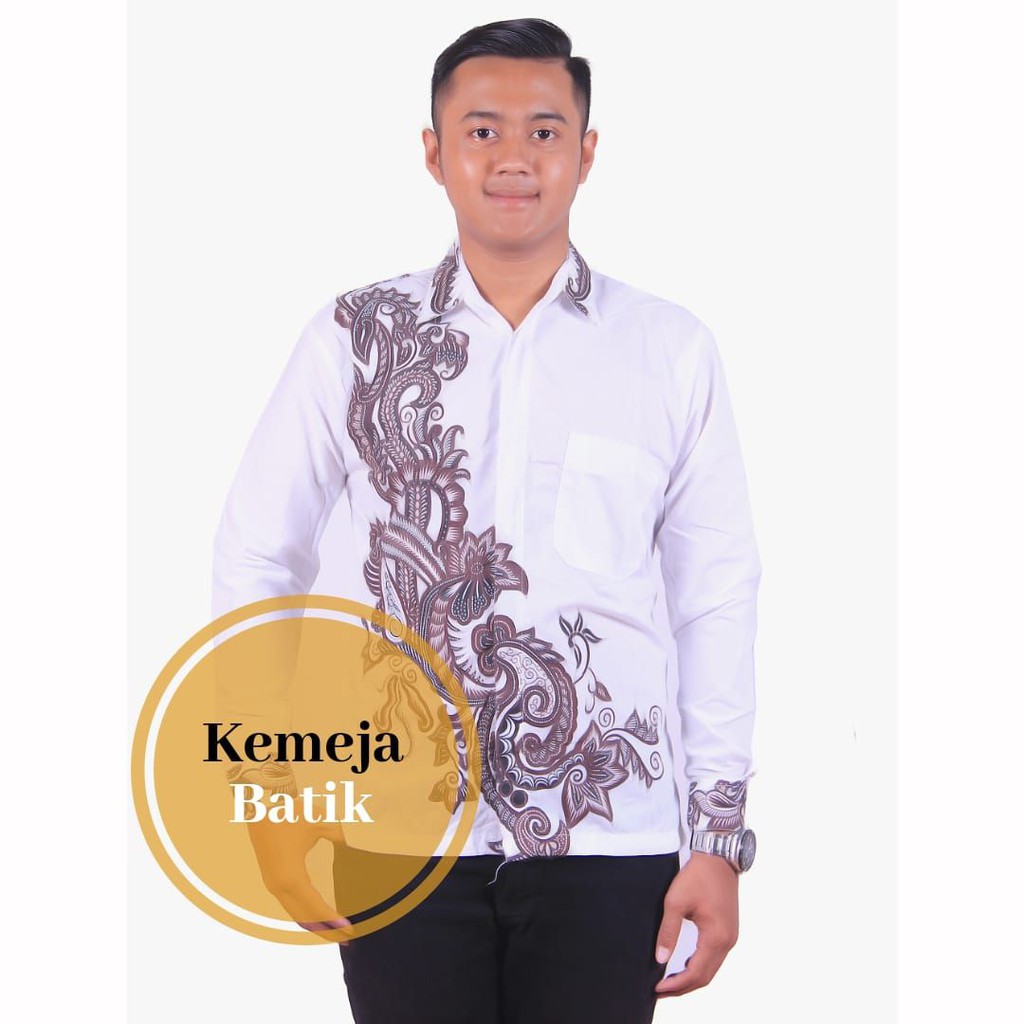 BATIK PRIA PUTIH TANGAN PANJANG