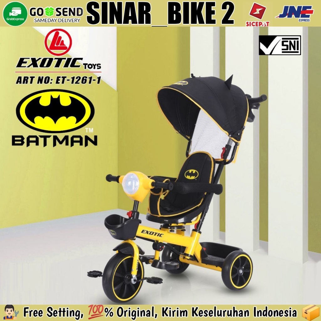 Sepeda Roda Tiga 3 EXOTIC ET-1262 &amp; ET-1261-1 Batman Dark Knight Tricycle Anak