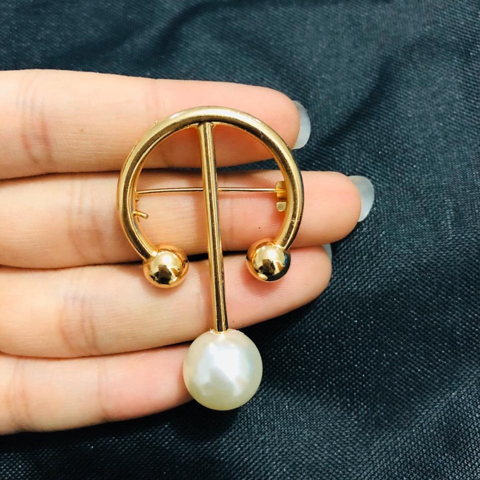 OSM - F490 Mutiara Bros Korea Berlian / Bros Pin Pearl / Brooch Mutiara Wanita / Aksesoris Fashion-F490 B14