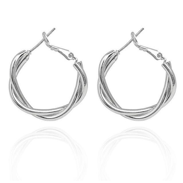 Korean Women's Round Earring Geometric Twist Earrings