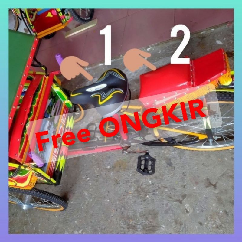 Mainan BECA Becak mini gowes 2 sadel jok belakang