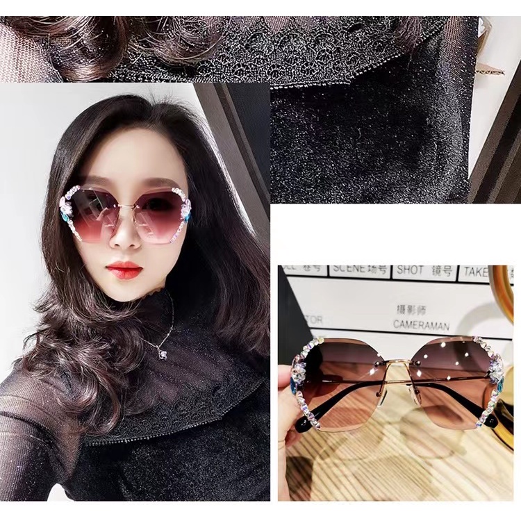 Rowling(ka-171)Kacamata  Hitam Terbaru Wanita No Frame Titanium Diamond Kacamata Fashion Murah/Kacamata Sunglasses Import Wanita Kacamata Fashion