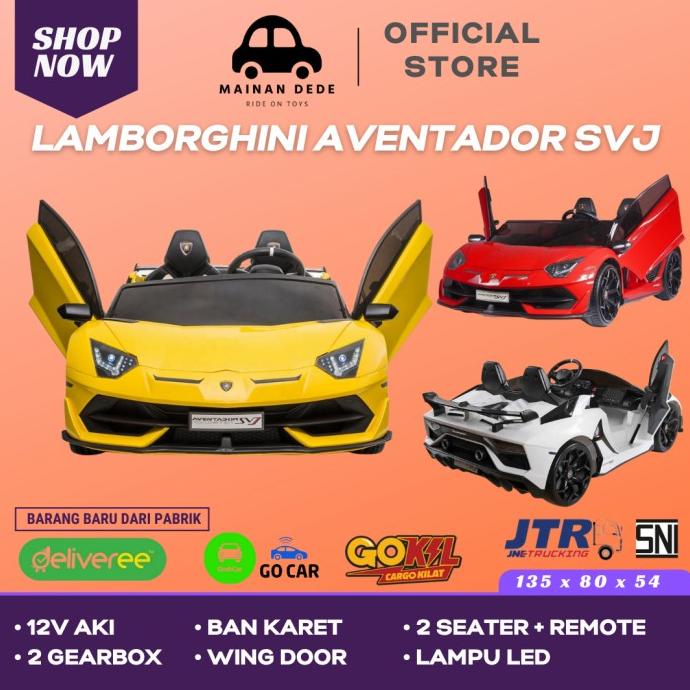 Mainan Mobil Aki Anak Lamborghini Aventador SVJ BanKaret Unikid UK 816