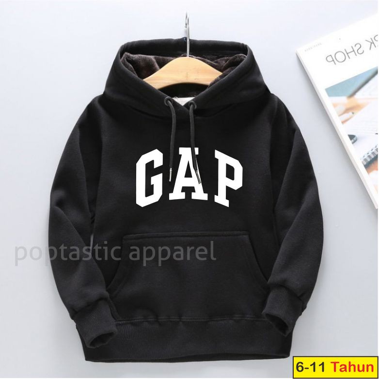 G A P Sweater Hoodie anak 6-11 Thn Laki-laki perempuan LOGO BORDIR FLEECE TEBAL