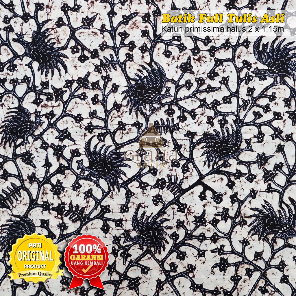 KAIN BATIK TULIS BAKARAN ASLI PATI BAHAN KATUN PREMIUM CENDRAWASIH KLASIK