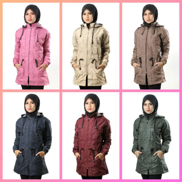 Parka Waterproof/Anti Air Wanita Premium Quality