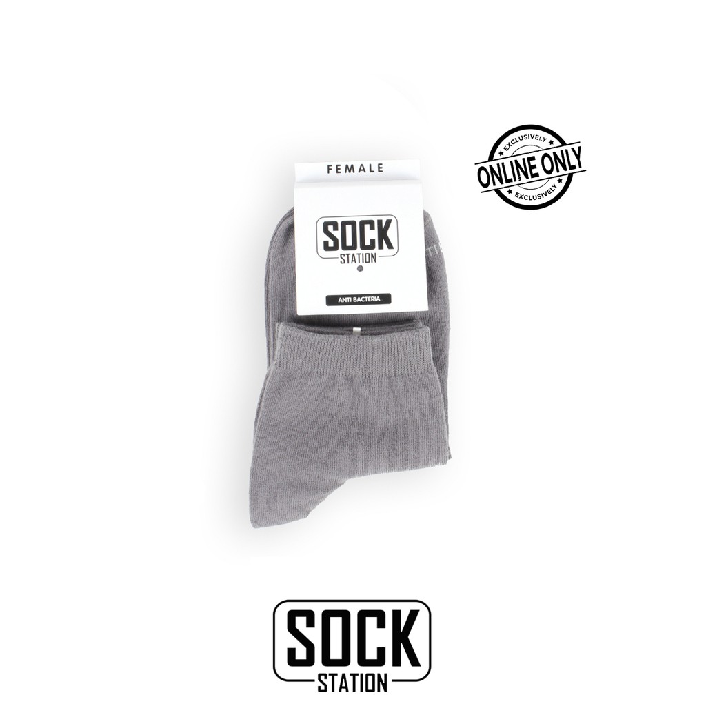 MUNDO SOCK STATION Women Casual Ankle Sock - Kaos Kaki Wanita Pendek-ABU TUA