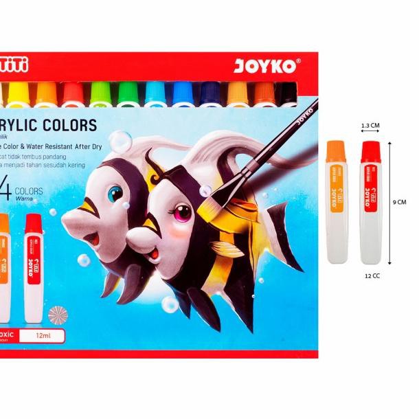 

☏ Joyko TITI 24 Acrylic Colors / Cat Akrilik 24 Warna AC-12ML-24 ♩