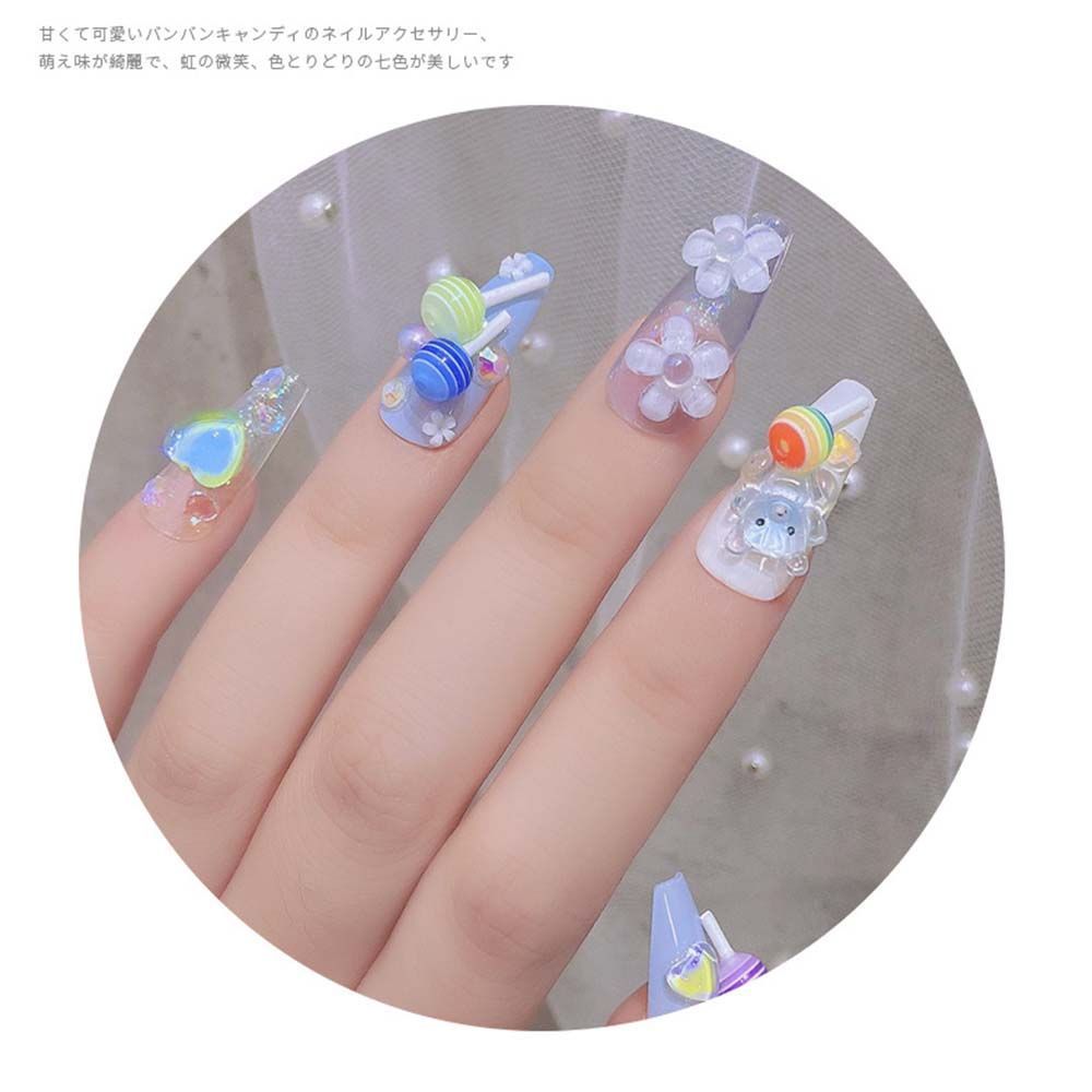 Mxbeauty Hiasan Kuku Bentuk Permen Lolipop 3d Untuk Nail Art