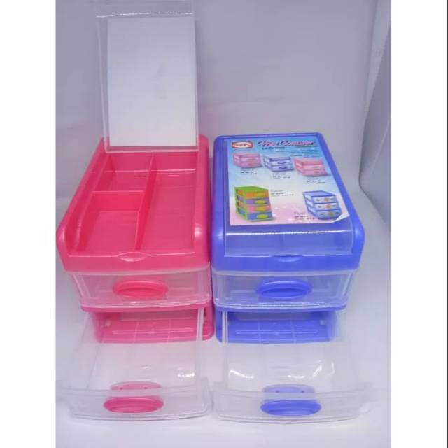 Laci Susun 3 ( 2 + 1 ) Kecil / Laci Mini Shinpo / Mini Container / Laci Plastik