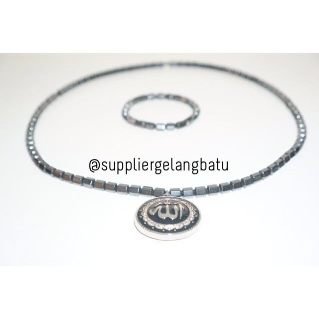 PROMO Kalung Ginsamyong Lafaz ALLAH SILVER Muslim magnet KOREA al nabil azhikra silver gold Blustin