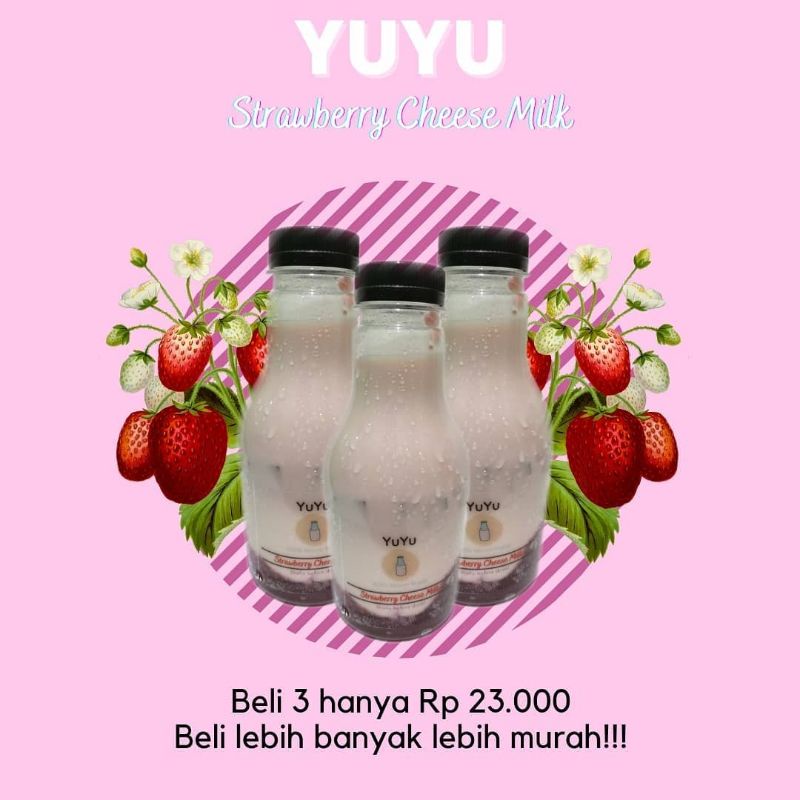

Paket 3 Yuyu Strawberry Cheese Milk