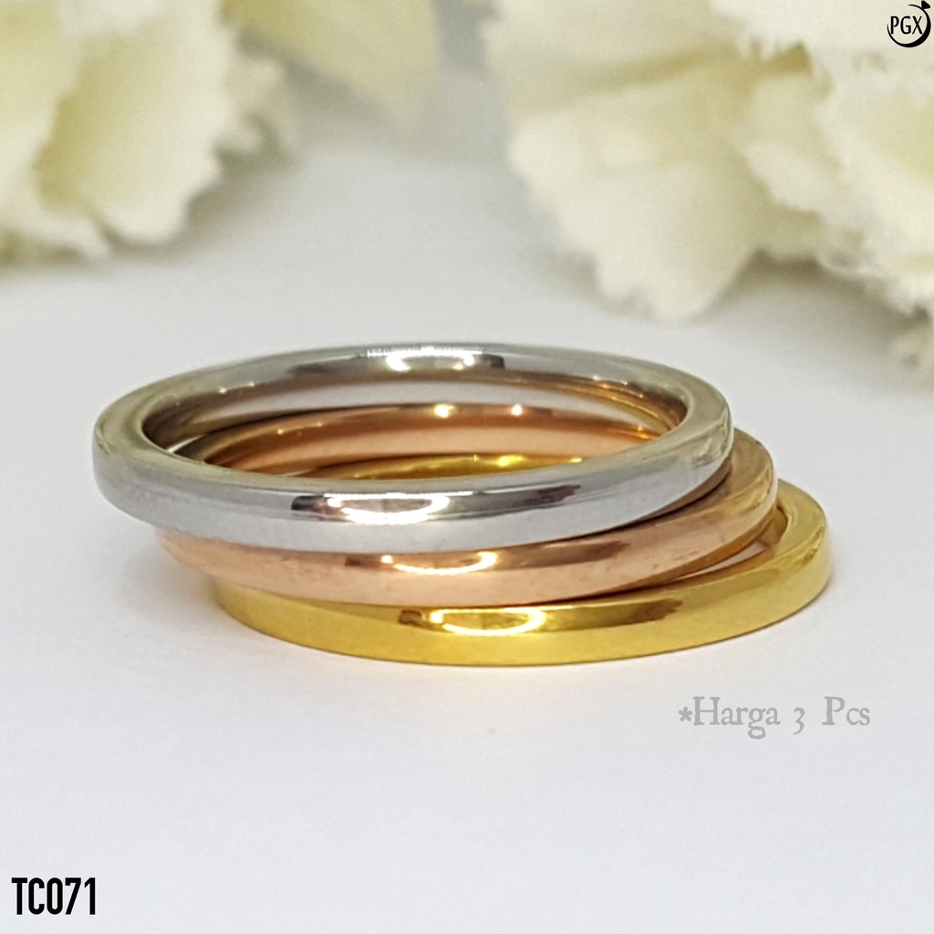 PGX Cincin Titanium Couple Tunangan Aksesoris Fashion Perhiasan Anti Karat - TC071