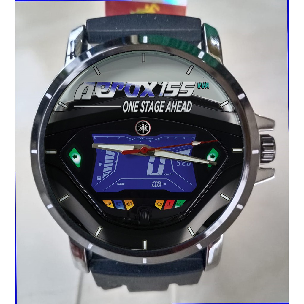 Yamaha AEROX 155 Speedometer art 3 Keren Jam Tangan Pria Custom Gambar Logo Nama