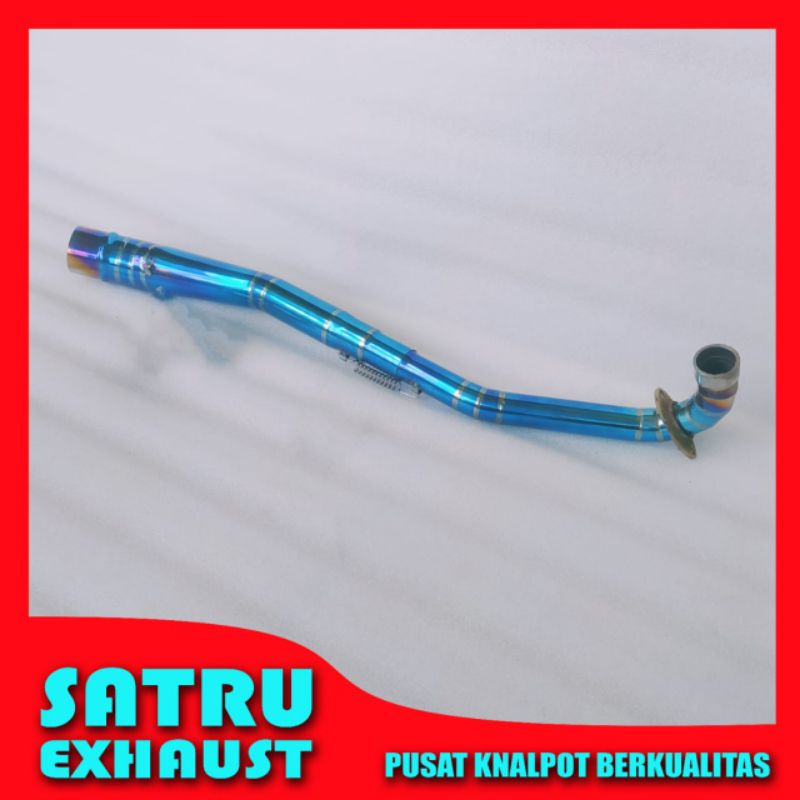 Pipa leheran knalpot bluemoon Jupiter Z samping full cacing stainless Vega R zr grand