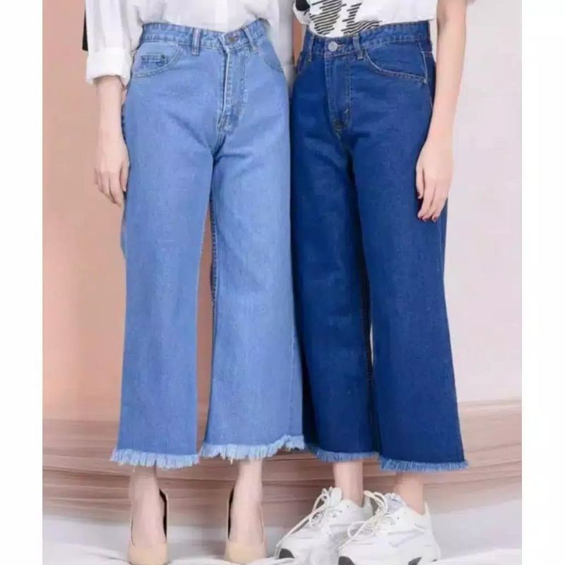 Celana Jeans Wanita/Celana Kulot Boyfriend Rawis/Celana Panjang Jeans Cewe