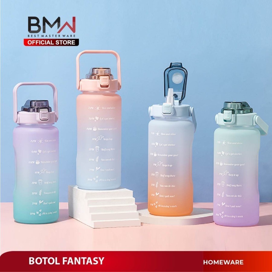 *COD* Botol Jumbo Viral - Botol Fantasy - Tempat Air Minum 2000 Ml Serbaguna