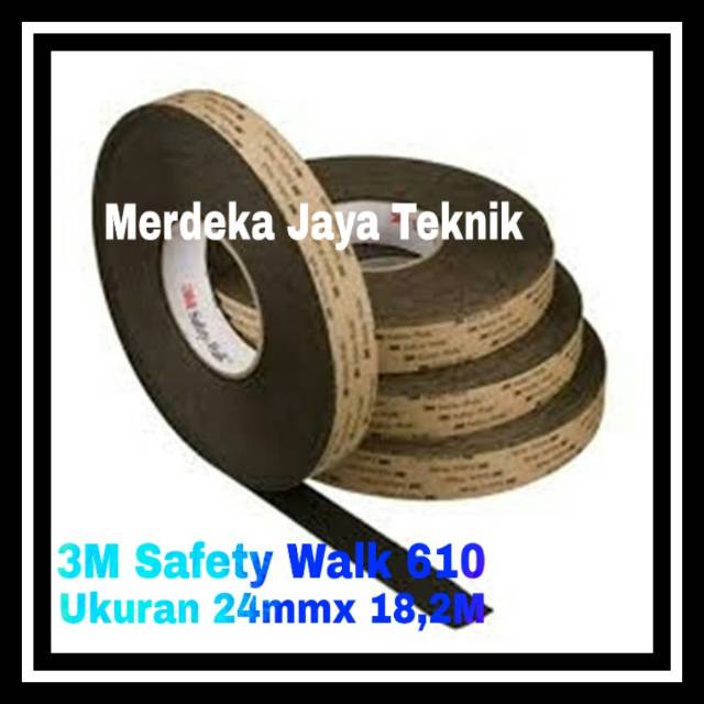 

Isolasi Anti Slip 3m 610 Warna Black Ukuran 24mmx18,2M Safety Walk Lakban Anti Slip Hitam