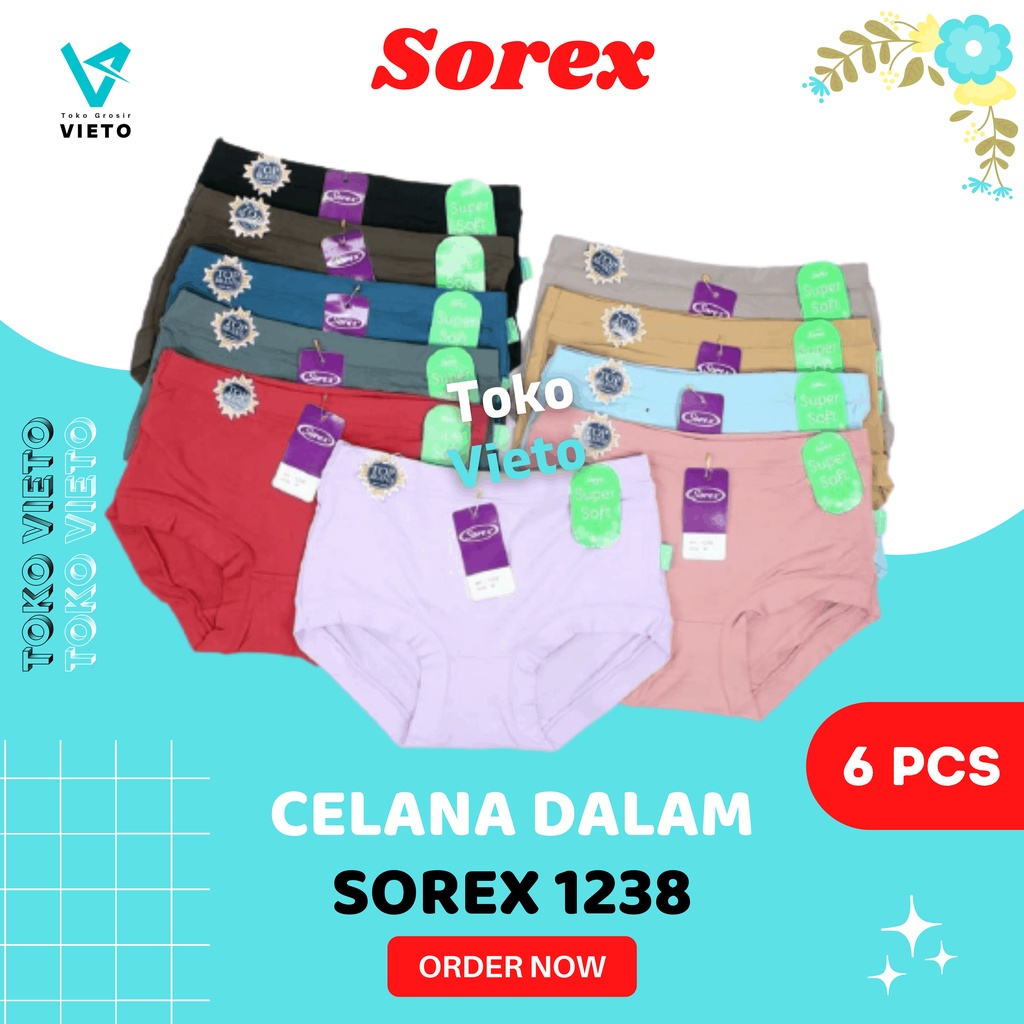 CD Sorex 1238 Maxi Lusinan Celana Dalam Wanita Dewasa Sorek Isi 6 / Underwear Daleman Cewek Super So