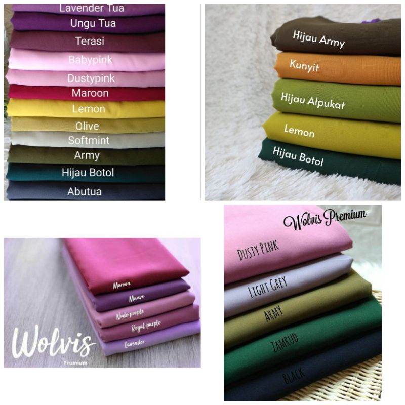 PROMO KAIN WOLFIS PREMIUM / WOLLPEACH EL ROYAL / GAMIS / HIJAB / PASHMINA