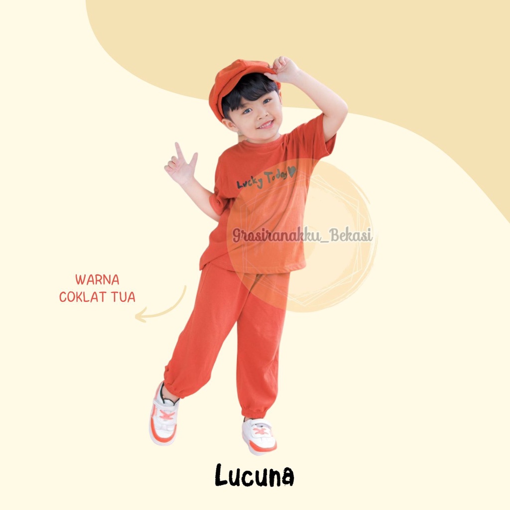 Setelan Anak Unisex Lucuna Alfa Mix Warna Size 1-5Tahun