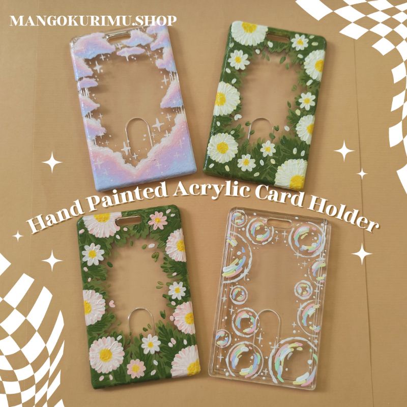HAND PAINTED ACRYLIC CARD HOLDER DECO PHOTOCARD / PC / ID CARD [READY / CUSTOM]