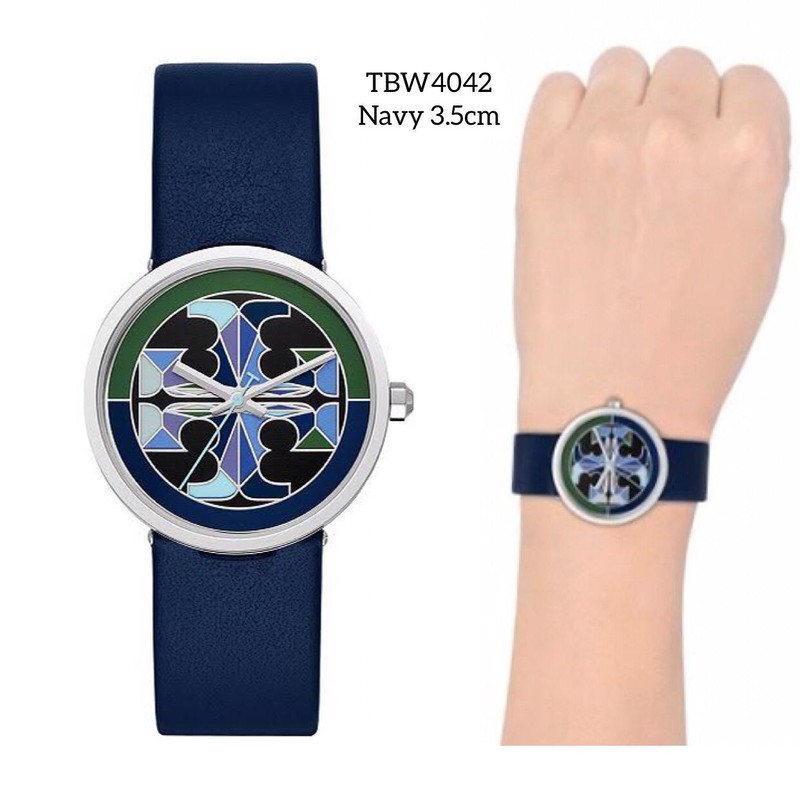 jam tory burch leather watch tbw4042 navy