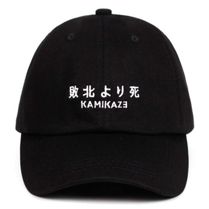 Topi Pria Baseball cap : KAMIKAZE - Topi Baseball Topi Golf Topi pria - BLACK(E3G7) Topi Pria Dewasa