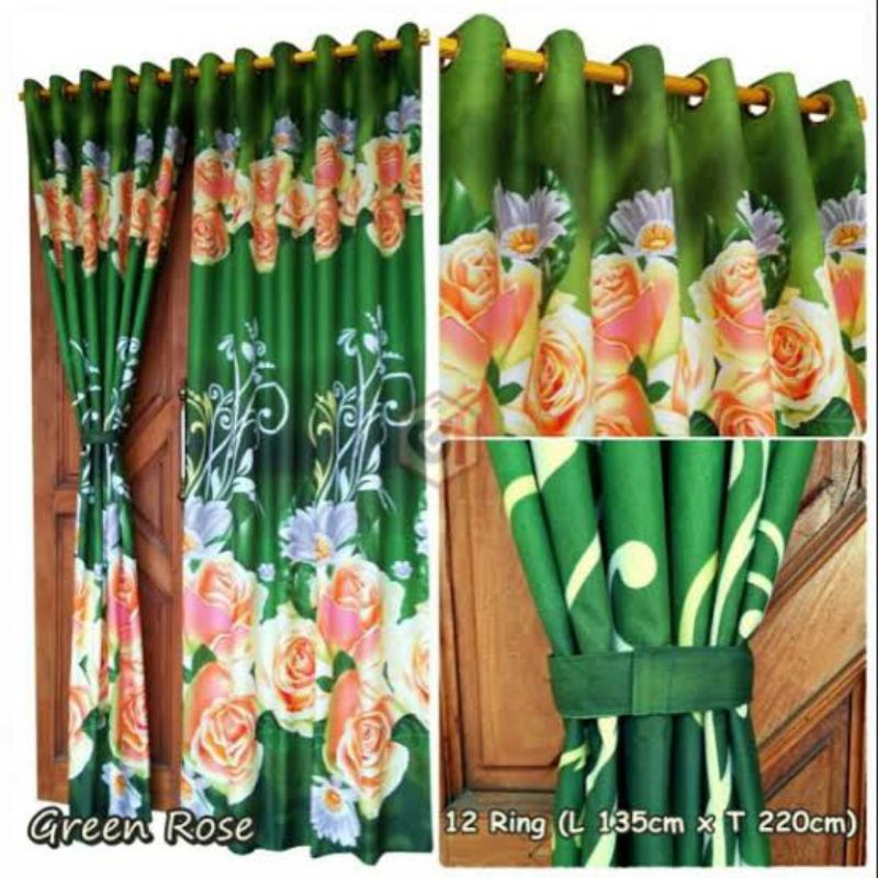 gorden smokering 12 green rose hijau / korden pintu smokring jumbo mawar hijau gorden ring greenrose