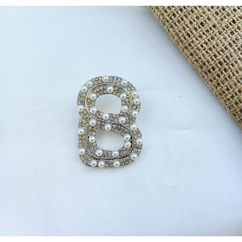 Brooch Buttonscarves KW//Bros Buttonscarves Polos/Mata/Mutiara-(B)Mata/Mute Silver