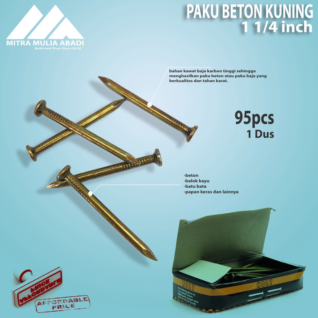 Paku Beton Kuning Holy 1 1/4 inch/ 3cm -10pcs