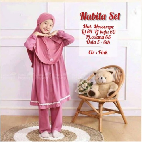 Gamis Stelan Celana Anak Usia 5 6 Thn Baju Muslim Anak Nabila Set Nanda Fashion Shop Shopee Indonesia