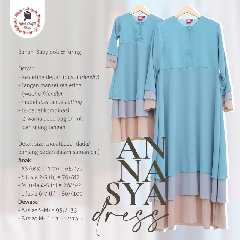 Annasya dress couple ibu anak